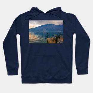 Bench on Limone sul Garda Waterfront, Italy Hoodie